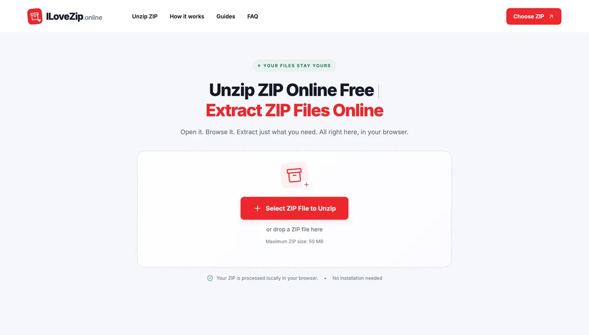 ILoveZip.online screenshot