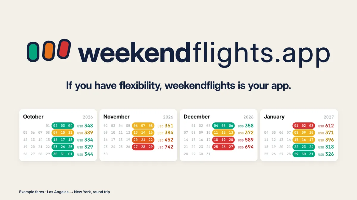 weekendflights.app screenshot