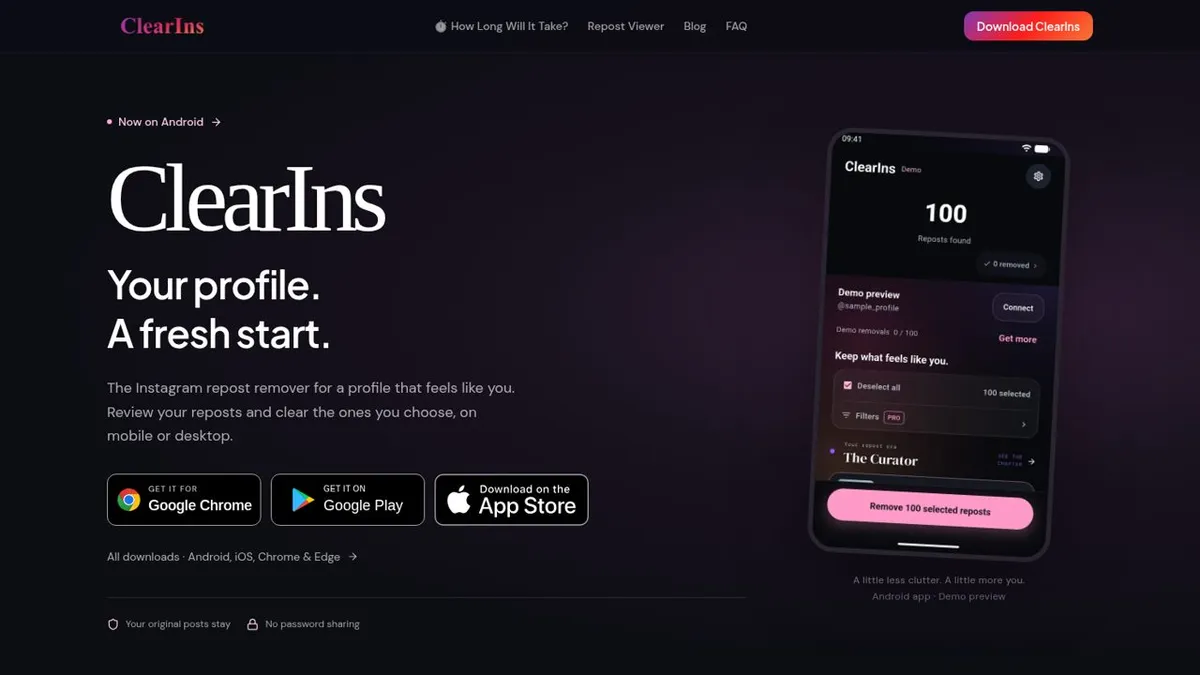 ClearIns screenshot