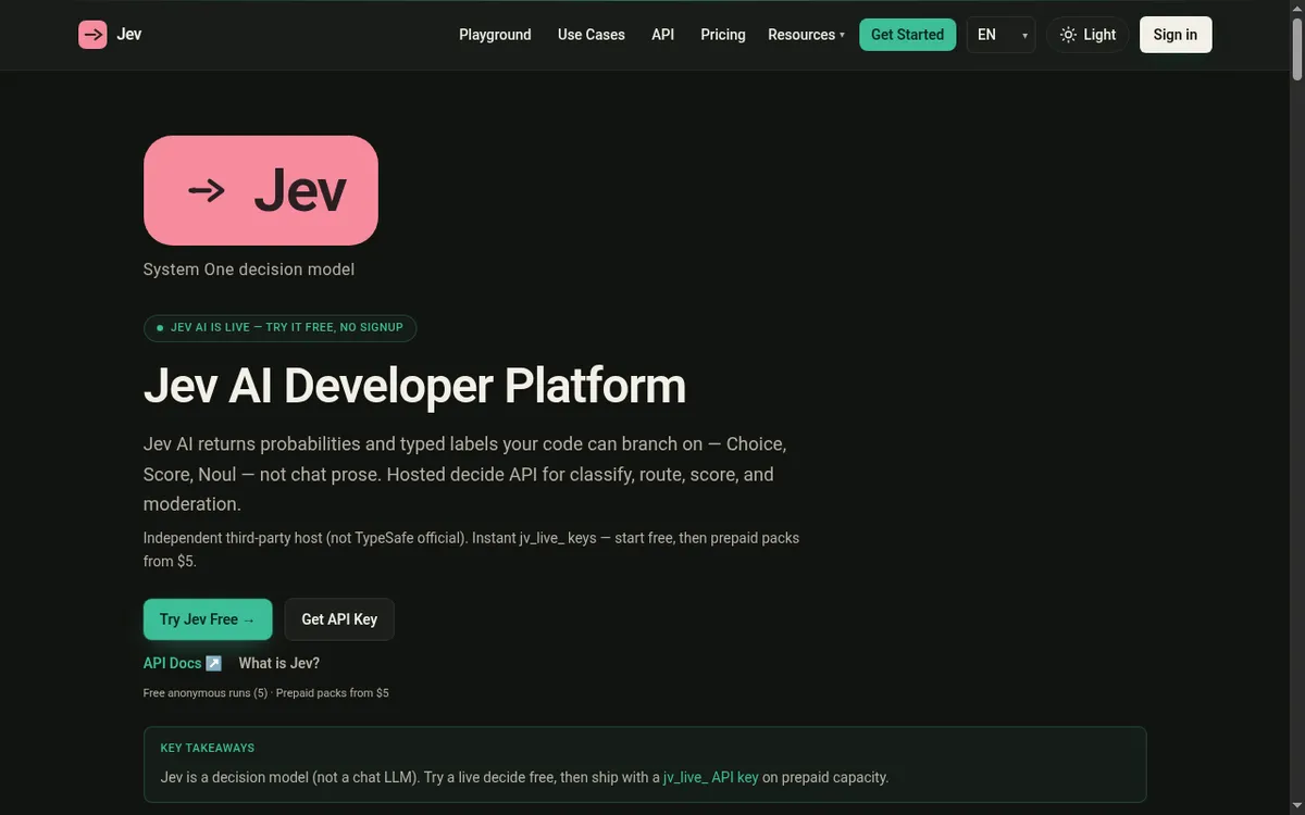Jev TypeSafe screenshot