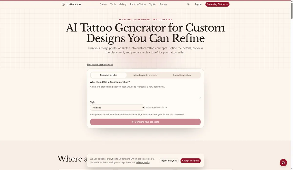 TattooGen.me screenshot
